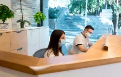 Reception staff at the practice